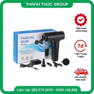 Súng Massage Cầm Tay Fascial 4 Đầu 6 Chế Độ Trị Nhức Mỏi Vai Gáy, Đau Nhức Căng Cơ