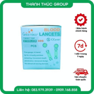 [Hộp 100 Cây] Kim Chích Máu Thử Đường Huyết Đầu Tròn Greetmed Dùng Cho Tất Cả Loại Máy