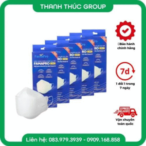 [Hộp 10 Cái] Khẩu trang y tế cao cấp kháng khuẩn 3 lớp Famapro 4D